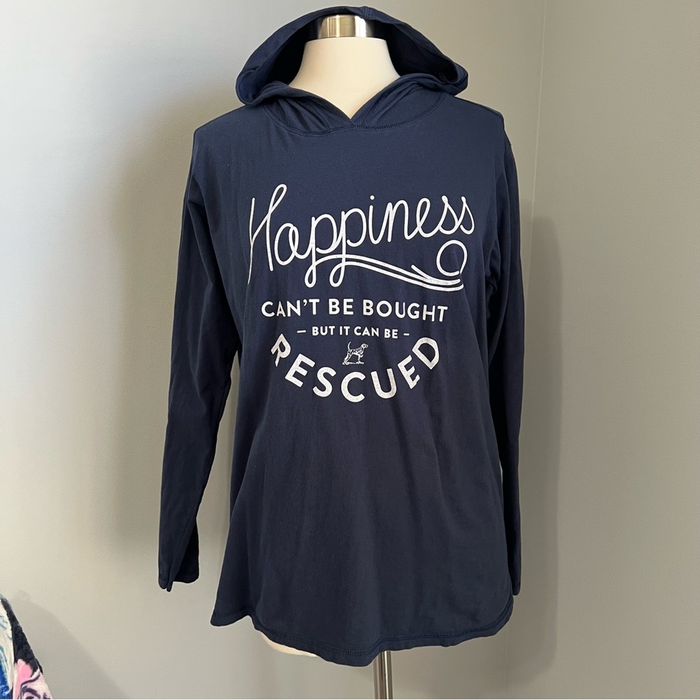 Grounds & Hounds Coffee Co. Size XL Navy Graphic Print Pullover Hoodie